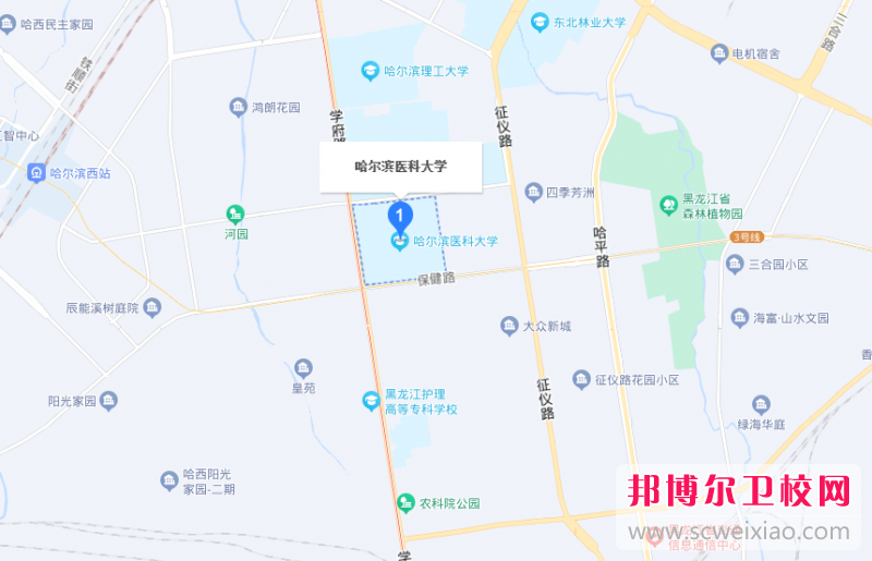 哈尔滨医科大学地址在哪里，哪个地区，哪个城市?